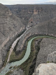 The aerial view of the river from Burro Bluff.
