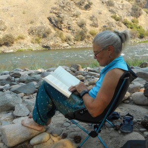 Marypat chillin' on the Middle Fork of the Salmon.